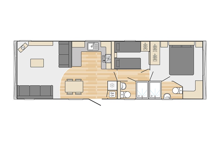 Swift Bordeaux ES: New Static Caravans for Sale, Cottonshopeburnfoot, Northumberland Large Image 4